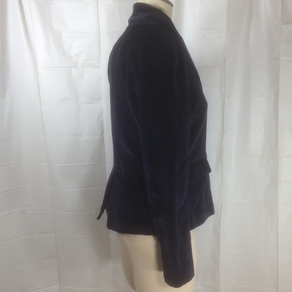 Robert Graham Velour Jacket Blazer Blue Sz 6 Women - Picture 4 of 8